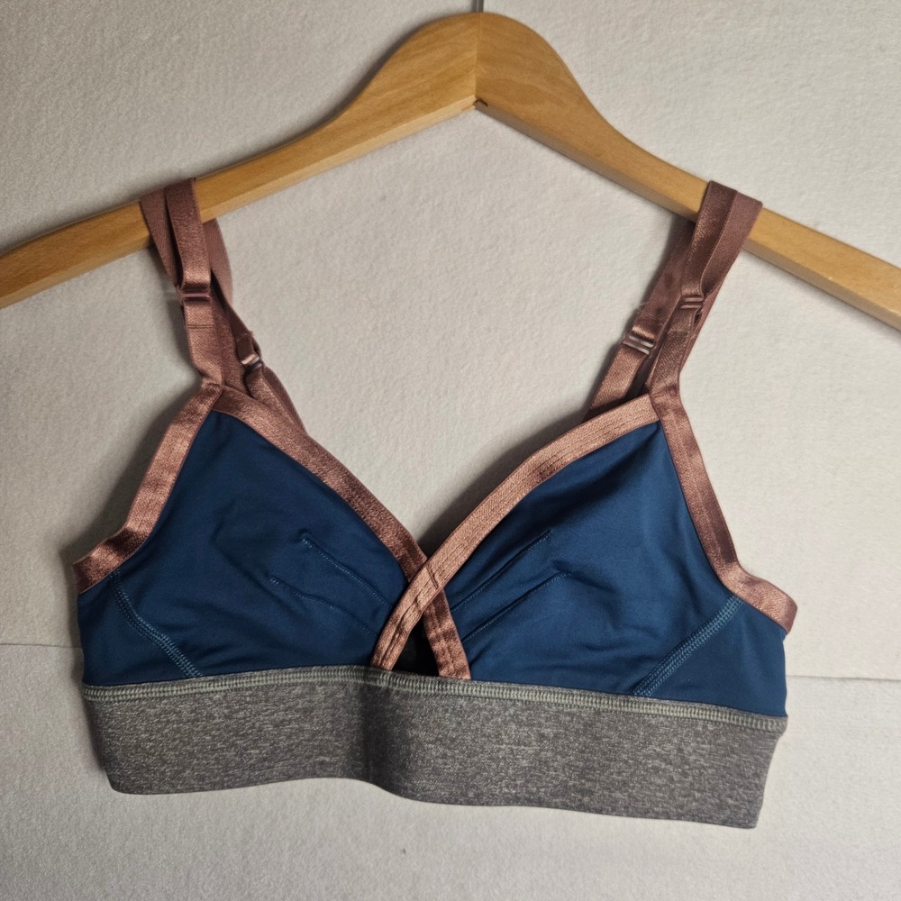 Lululemon Ebb To Street Bra Blue Borealis Copper Coil Grey 6 Yoga Sports Bra